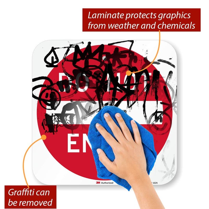 SmartSign علامة SmartSign-K-1307-EG "لا تدخل" | 12" × 12" ألومنيوم عاكس من الدرجة الهندسية 3M - أحمر على أبيض - Image 2